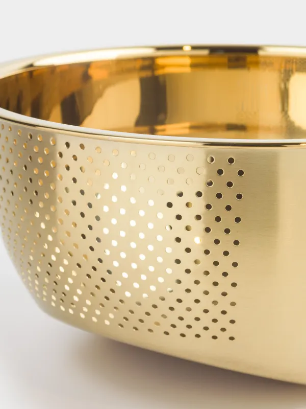 Миска-дуршлаг, 23 см, сталь, золотистая, Classic gold, image-1