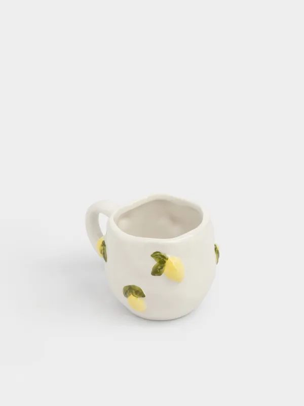 Кружка, 420 мл, керамика D, молочная, Лимоны, Sicily, image-1