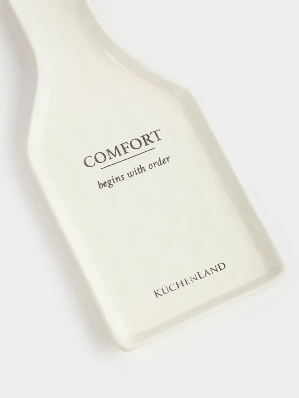 Подставка под ложку, 25 см, керамика, молочная, Crumple font, image-5