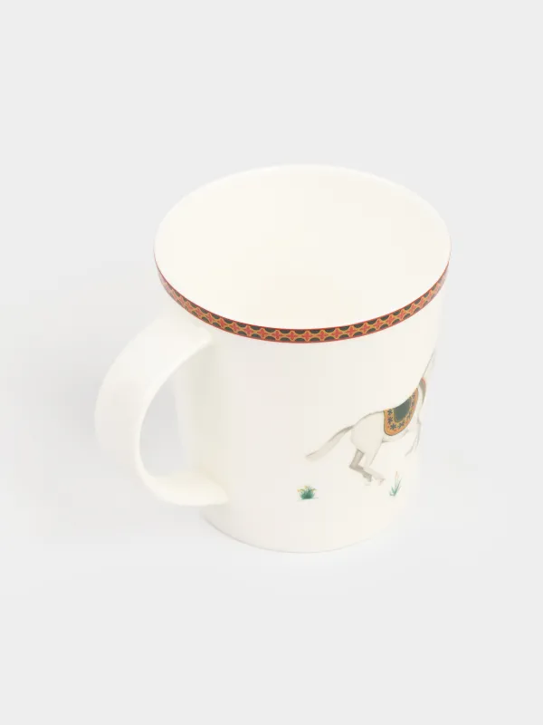 Кружка, 450 мл, фарфор F, белая, Кони, Blue wind, image-1