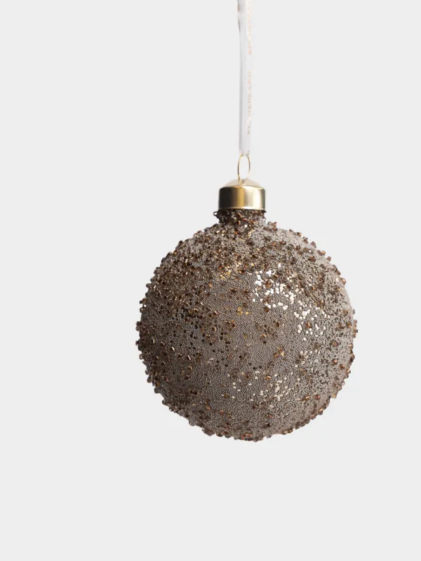 Игрушка елочная, 8 см, Шар с бисером, Ball sparkle, image-1