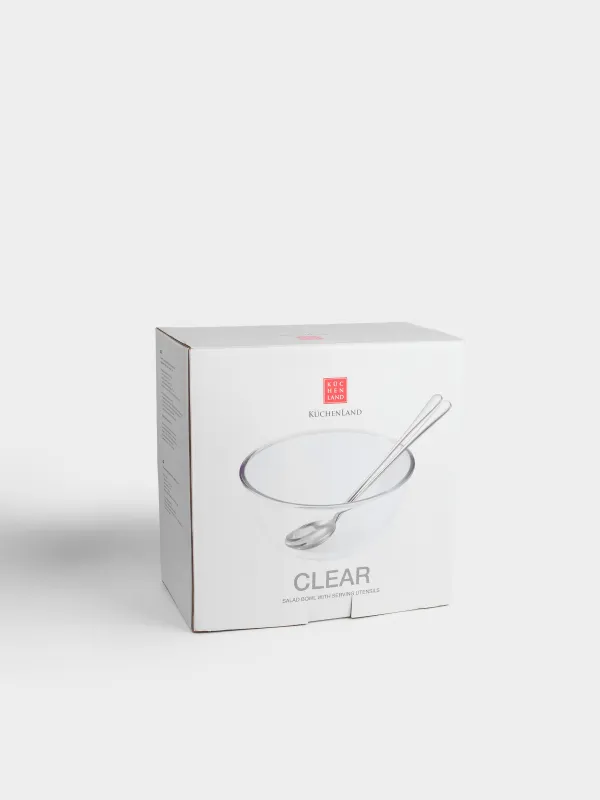 Салатник, 23x11 см, 3 предмета, с приборами, Clear, image-6