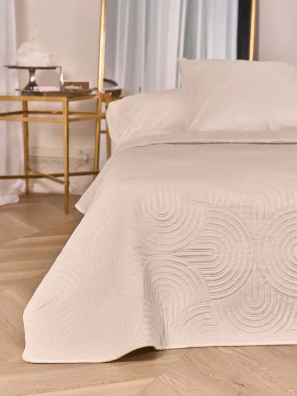 Покрывало, 220х240 см, стеганое, вельвет/микрофибра, песочное, Арка, Arch, image-6