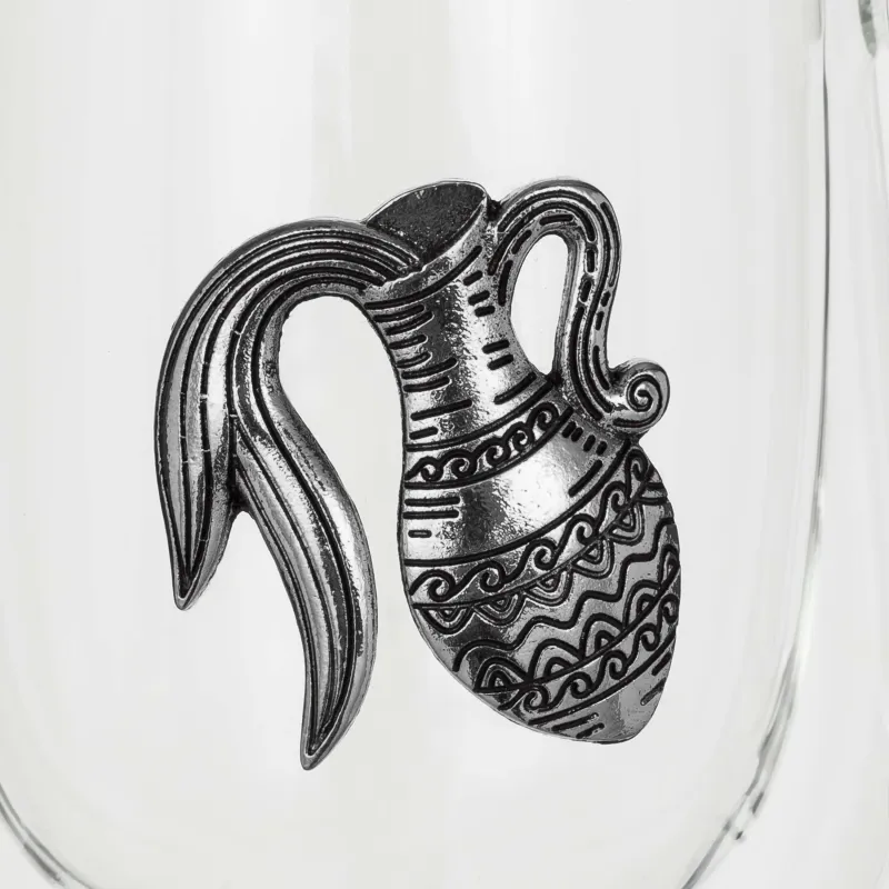 Кружка, 350 мл, стекло Б/металл, серебристая, Водолей, Air-zodiac, image-5