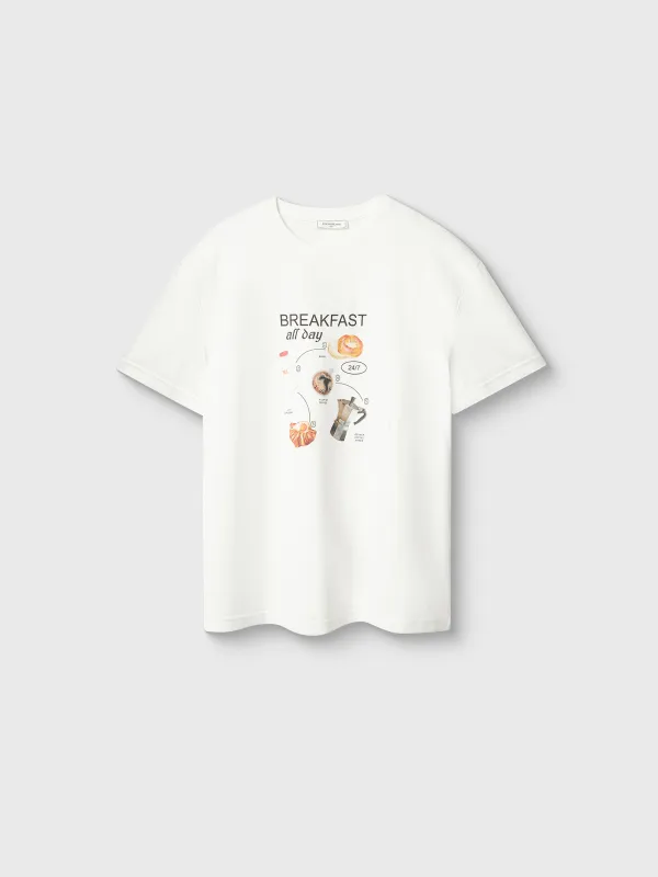 Футболка женская, р. S, хлопок, молочная, Breakfast all day, Limva, image-4
