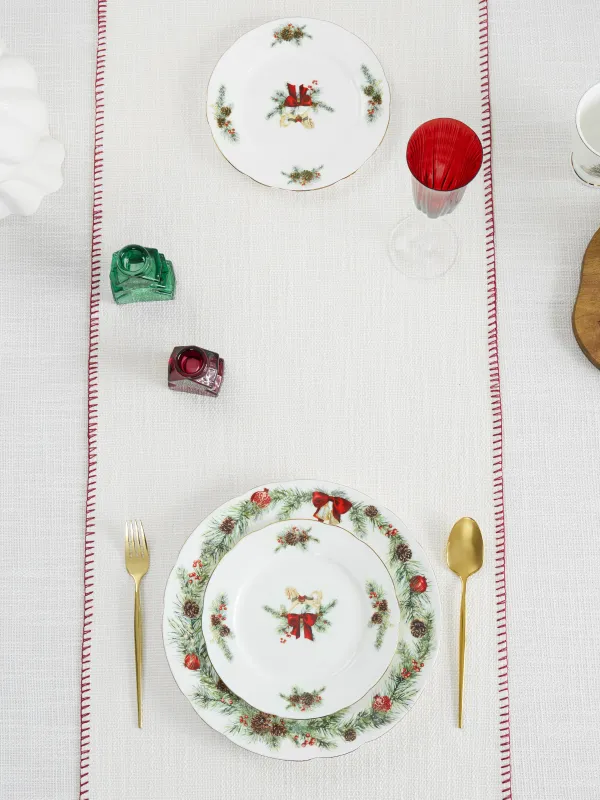 Дорожка настольная, 40х160 см, со строчкой, Рогожка, Gunny traditions, image-6
