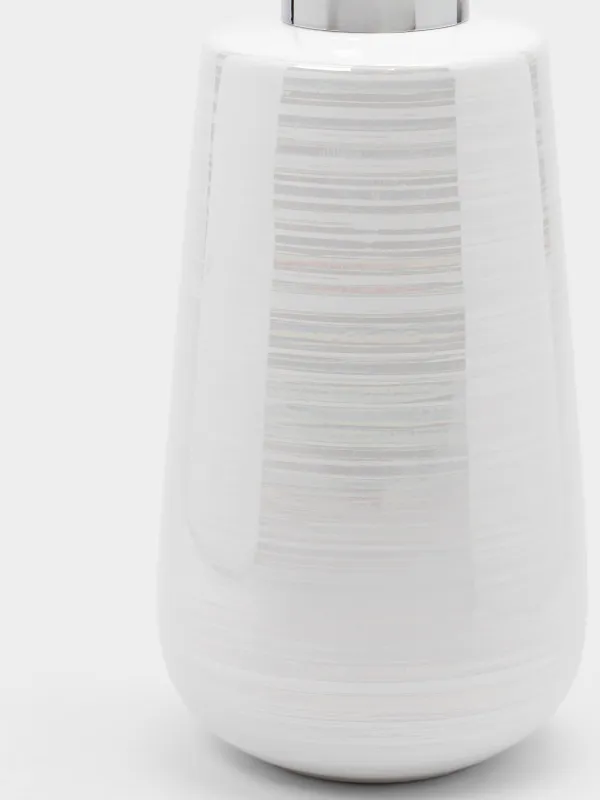 Диспенсер для жидкого мыла, 400 мл, керамика/металл, белый, перламутр, Odyssey, image-2