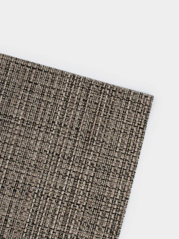 Салфетка под приборы, 30x45 см, ПВХ, прямоугольная, коричневая, Золотистая нить, Solid, image-3