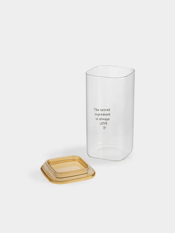 Банка для сыпучих продуктов, 1,6 л, Янтарная крышка, Amber font, image-2