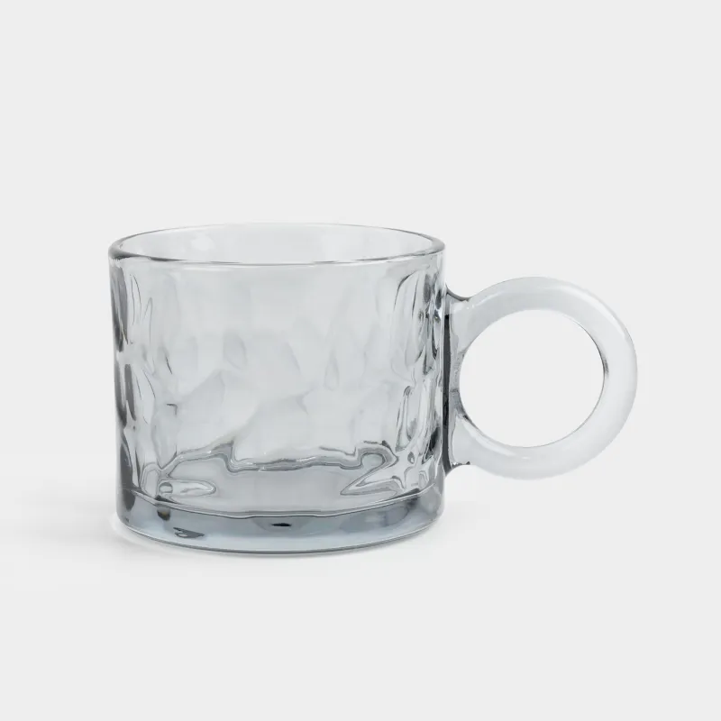 Кружка, 300 мл, стекло, серая, Clear grey