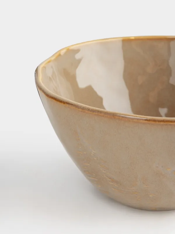 Салатник, 15x8 см, керамика R, коричнево-бежевый, Олень в лесу, Snowy forest, image-2