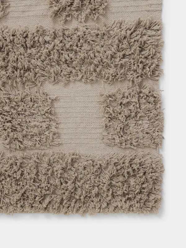 Ковер, 120х180 см, с ворсом, хлопок, бежевый, Cage pattern, image-2