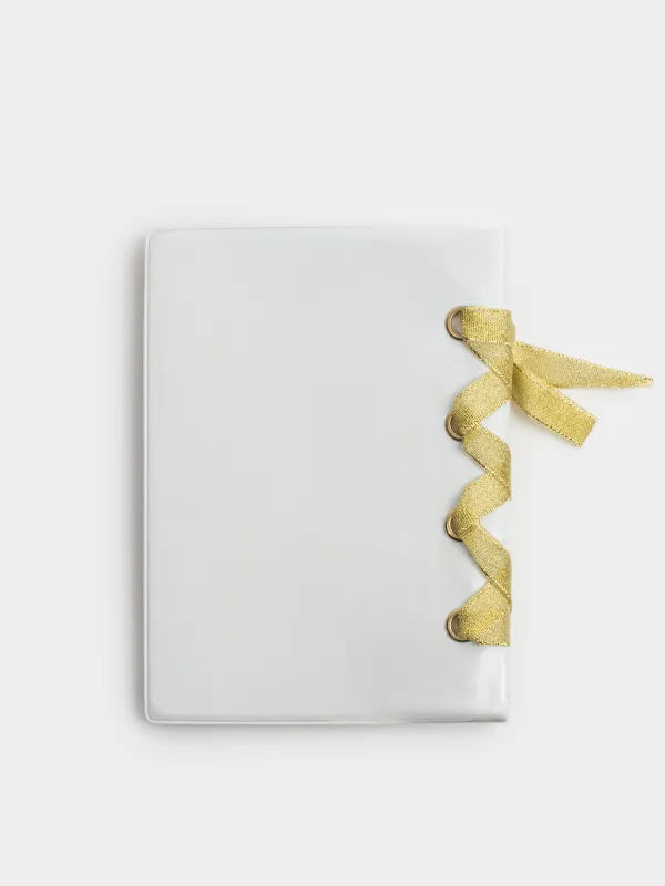 Блокнот для записей, 13х18 см, 80 л, с лентой, ПВХ, молочный, Elegant, Stationery, image-2