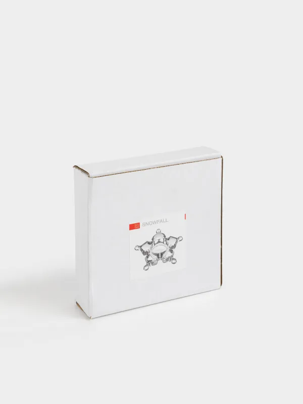 Подсвечник, 11x3 см, для чайной свечи, стекло, Снежинка, Snowfall, image-4