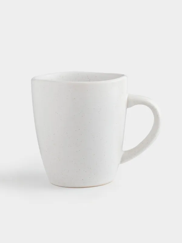 Кружка, 420 мл, 2 шт, керамика, молочная, в крапинку, Неровный край, Demicile light, image-1