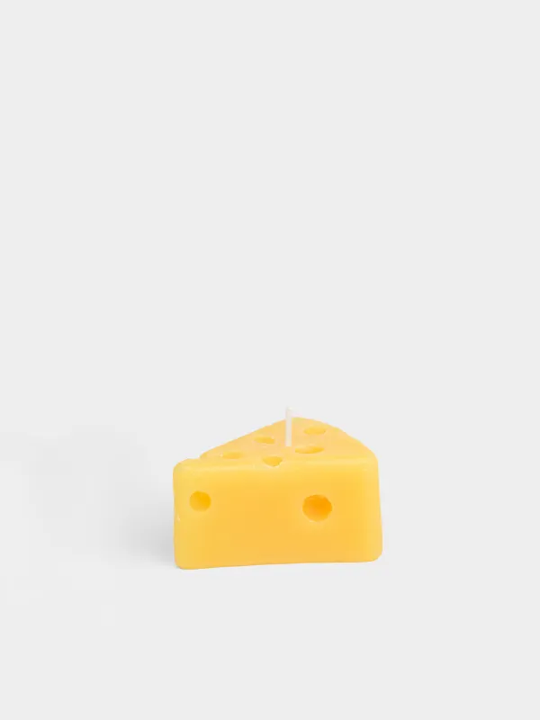 Свеча, 9x5 см, желтая, Сыр, Cheese shape, image-0