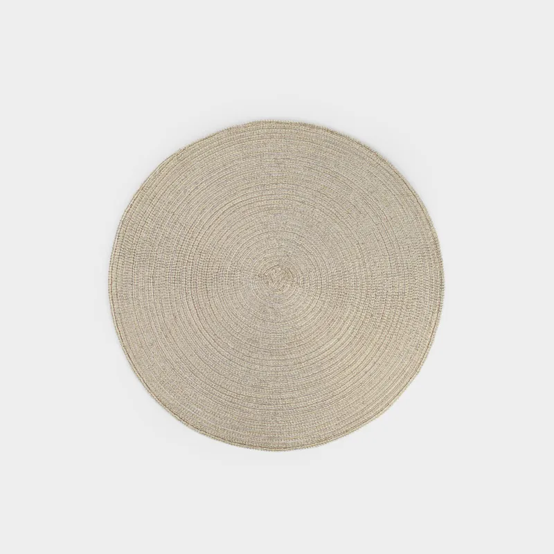 Салфетка под приборы, 38 см, полиэстер, круглая, шампань, Rotary shine