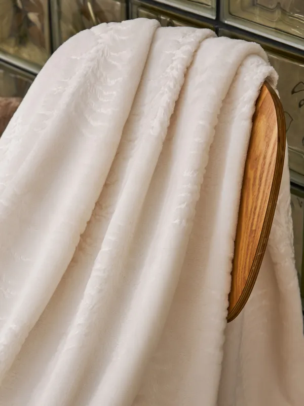 Плед, 130х170 см, фланель, молочный, Ели, Flannel, image-3