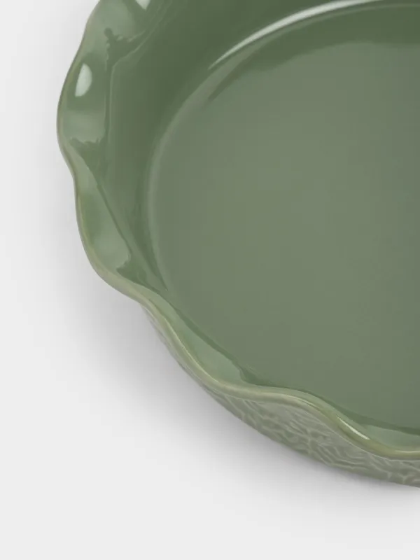 Форма для запекания, 28 см, керамика, круглая, зеленая, Ветви, Forest ode, image-3