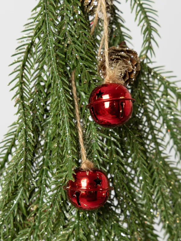 Композиция новогодняя, 49 см, подвесная, Ель с колокольчиками, Conifer decor, image-1