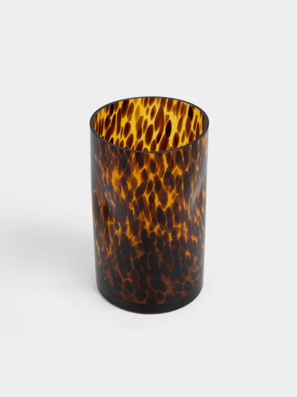 Ваза для цветов, 24 см, стекло, коричневая, Анималистичный узор, Nors color, image-1