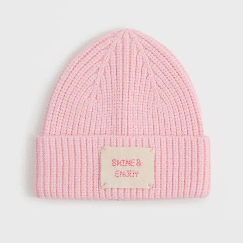 Шапка детская, единый размер, вискоза/полиэстер/нейлон, розовая, Shine & Enjoy, Knitting