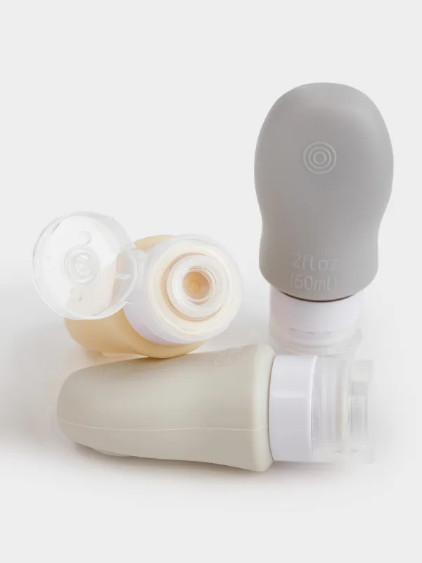 Набор флаконов для путешествий, 4 шт, на присоске, в косметичке, силикон, Travel color, image-5