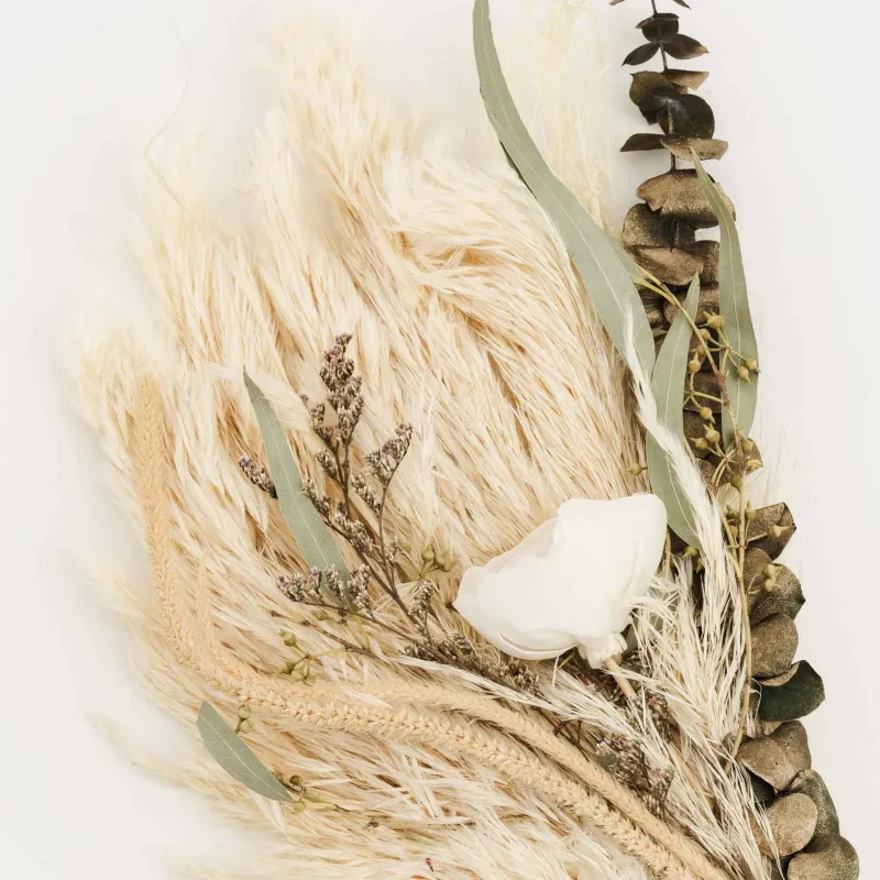 Букет декоративный, 53 см, сухоцветы, Камыш и сорго, Dried flower, image-3