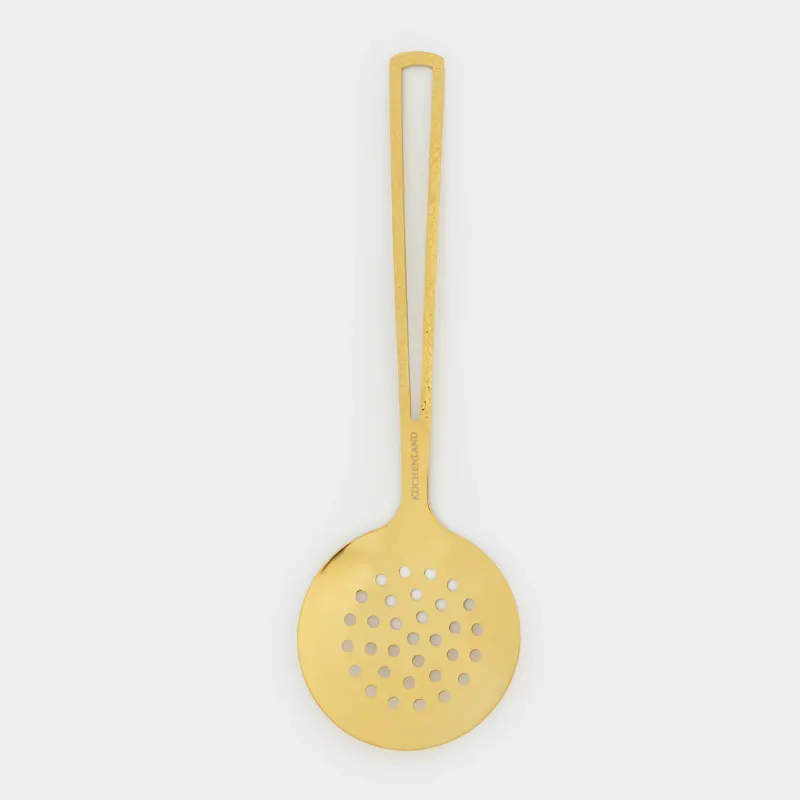 Шумовка, 26 см, сталь, золотистая, Viron gold