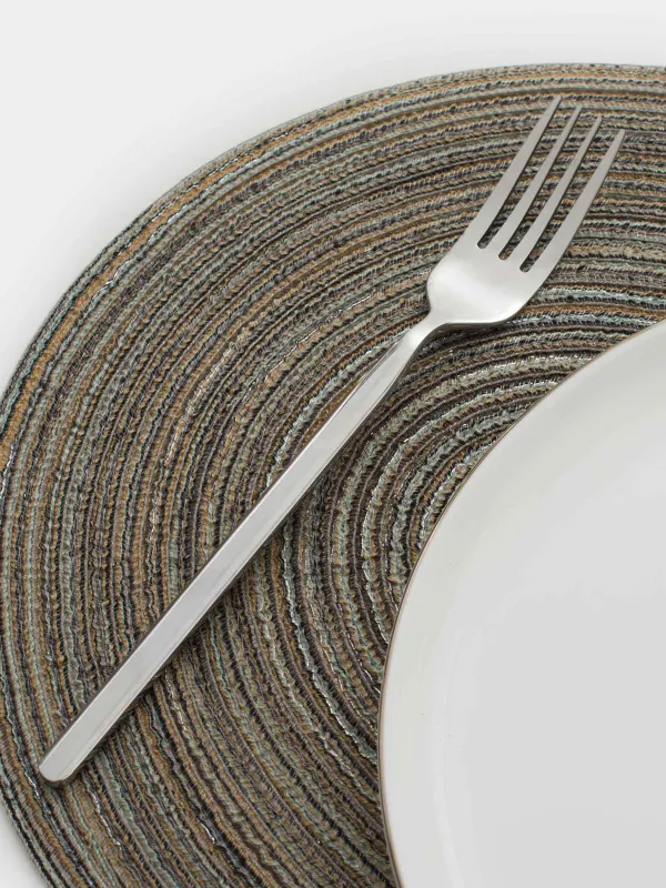 Салфетка под приборы, 30x45 см, полиэстер, овальная, серо-коричневая, Rotary, image-4