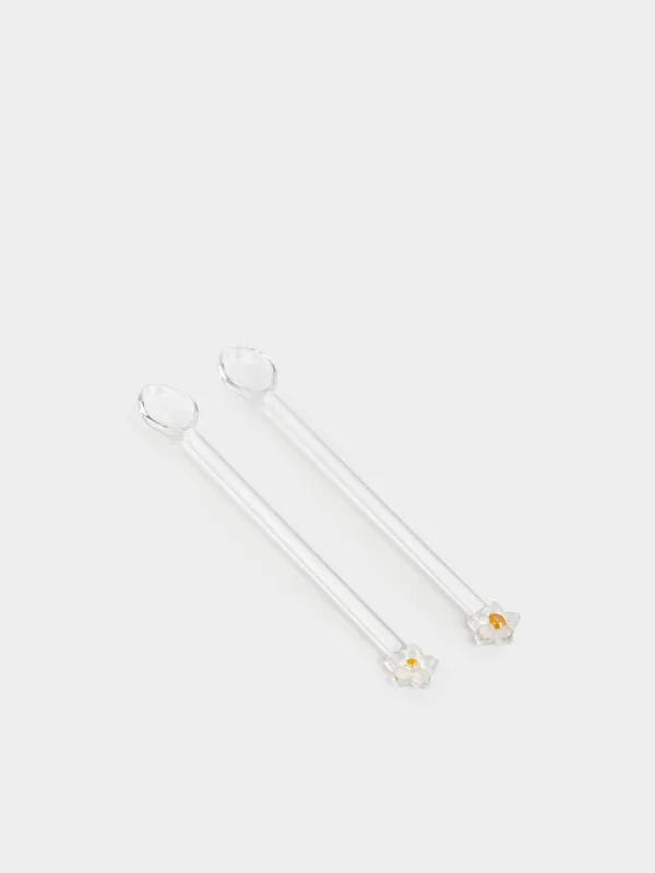 Ложка десертная, 17 см, 2 шт, стекло Б, Цветок, Bloome, image-0