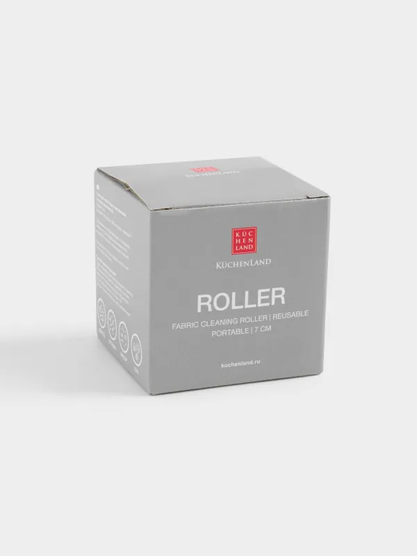 Ролик для чистки ткани, 7 см, портативный/многоразовый, пластик, с чехлом, белый, Шар, Roller, image-4
