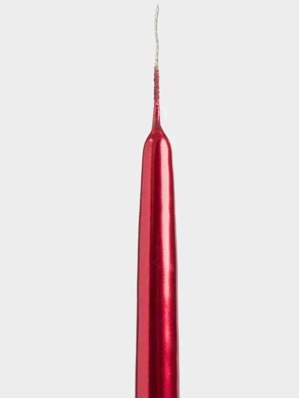 Свеча, 30 см, 2 шт, тонкая, с общим фитилем, красная, Vivid candle, image-2