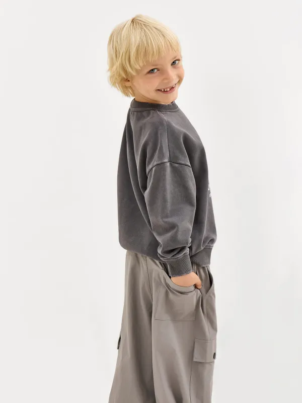 Брюки-карго, р. 98 см, для мальчиков, с вшитым ремнем, полиамид/спандекс, серые, Jamal, image-6