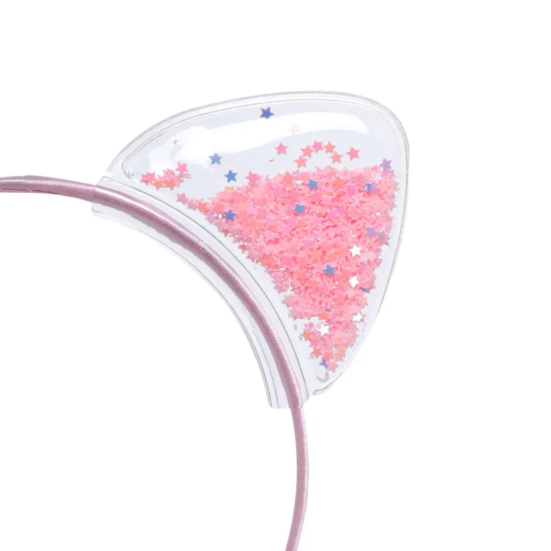 Ободок для волос, 12х15 см, детский, пластик/акрил, розовый, Ушки, Hairstyle, image-1