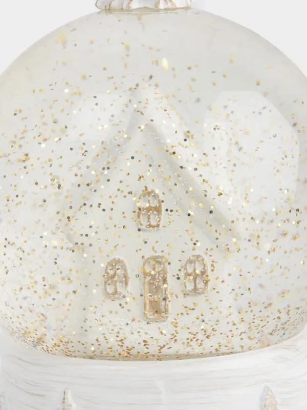 Снежный фонарь, 18 см, с подсветкой, пластик, белый, Дом, White style, image-3