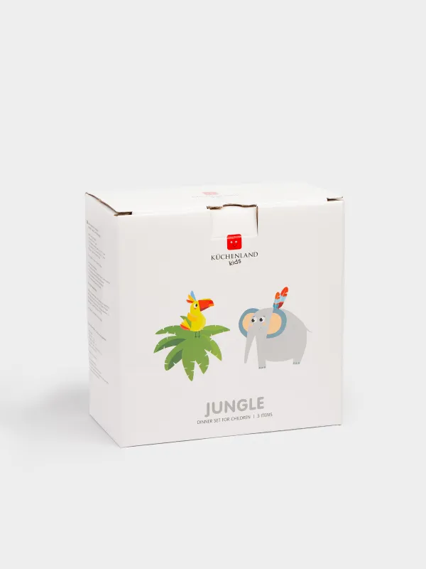 Набор посуды, детский, 1 перс, 3 пр, фарфор N, белый, Животные, Jungle, image-7