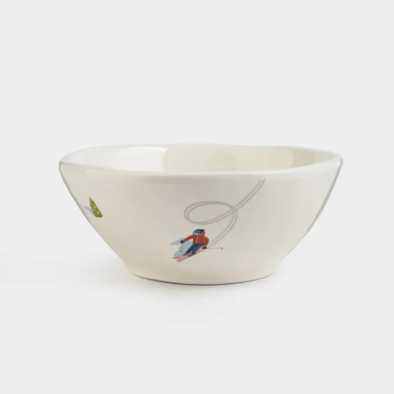 Пиала, 13х5 см, керамика, белая, Лыжники, Skiers