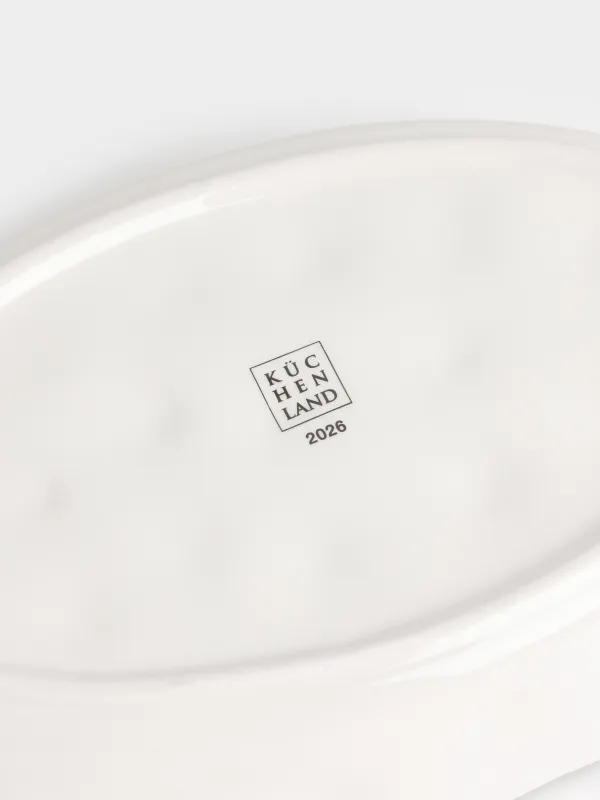 Блюдо, 28х17х5 см, с бортами, керамика, овальное, Лошадка с елкой, Сhristmas green, image-7