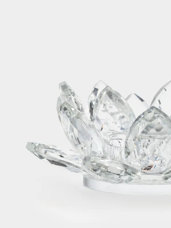 Подсвечник, 10x5 см, для чайной свечи, Цветок, Crystal flower, image-1