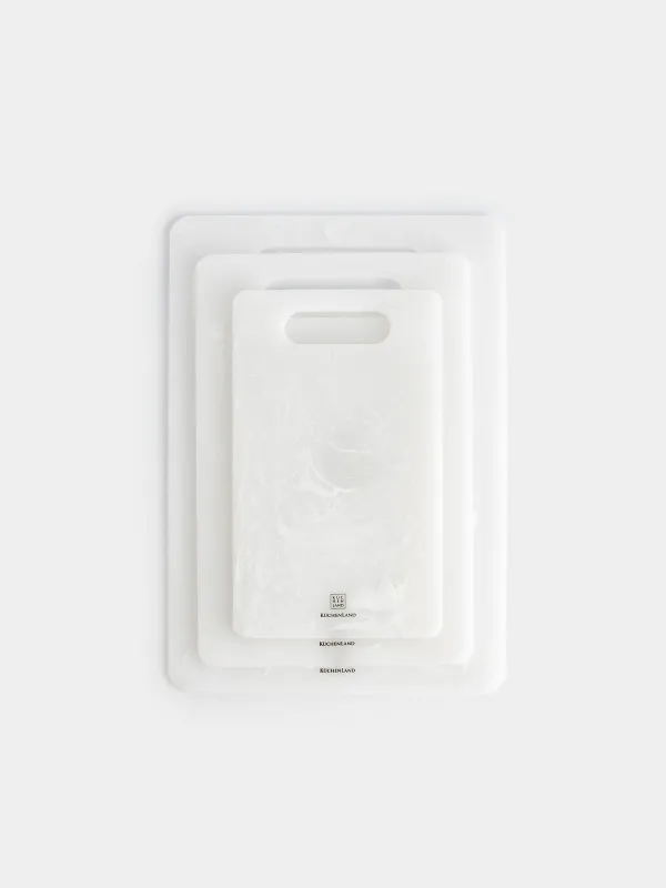 Набор досок разделочных, 25/30/35 см, 3 шт, пластик, прямоугольный, белый, Maniera, image-1