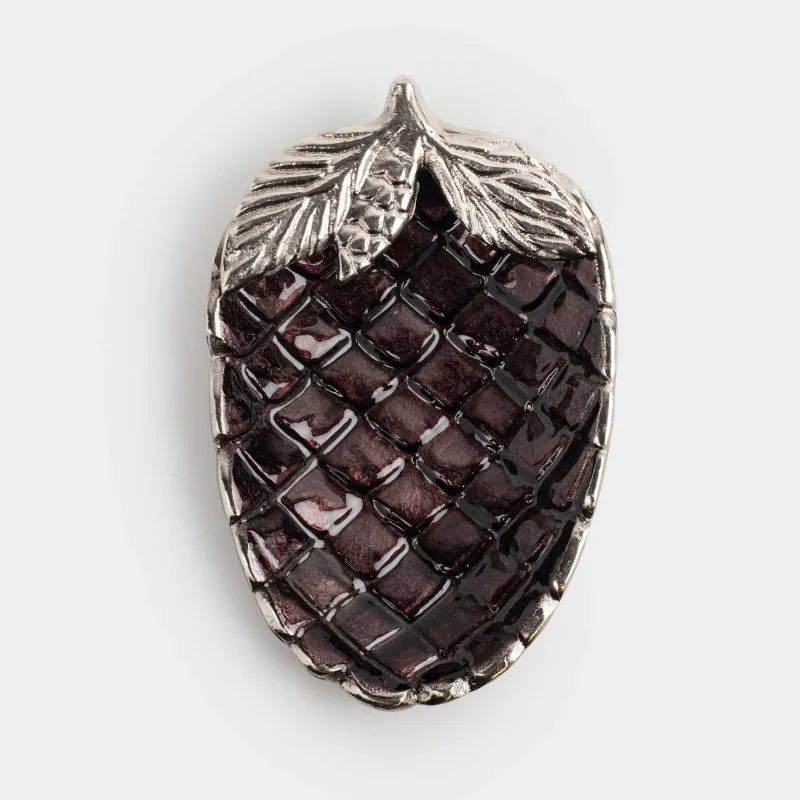 Блюдо декоративное, 22x12 см, металл, коричнево-золотистое, Шишка, Winter delice