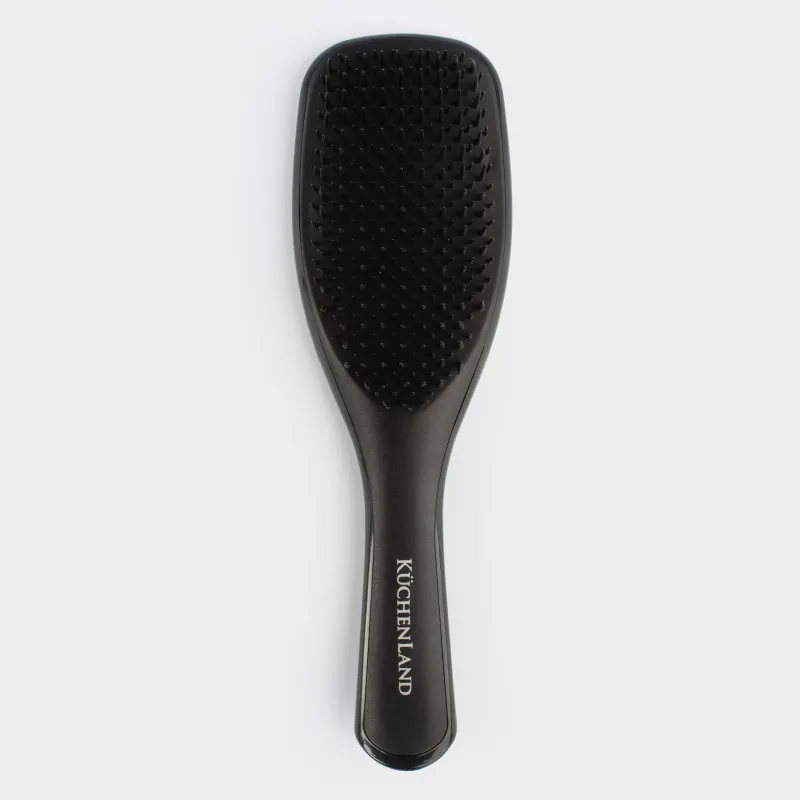 Расческа массажная для волос, 23 см, пластик, черная, Nano