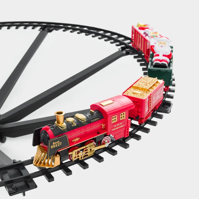 Железная дорога игрушечная, M, музыкальная, с подсветкой, подвесная, Поезд, Game rail, image-3
