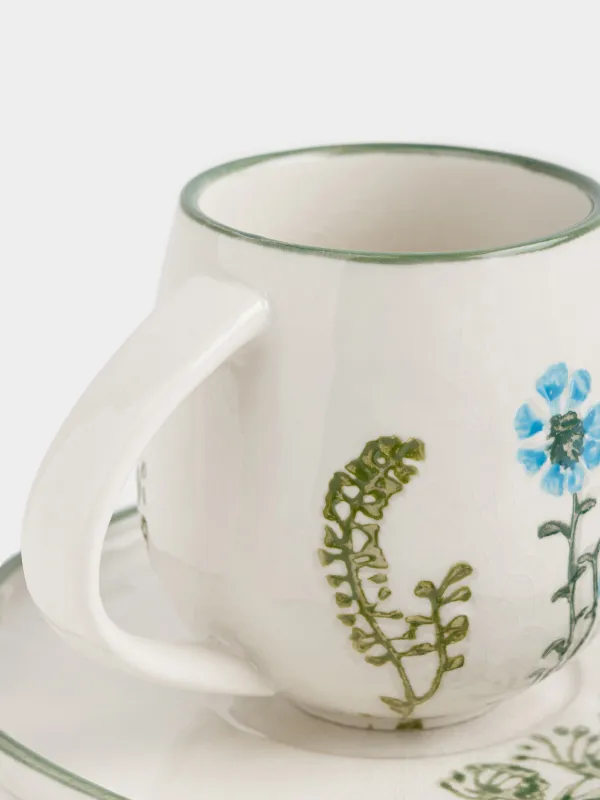 Пара чайная, 230 мл, Луговые цветы на кракелюре, Floral meadow, image-3