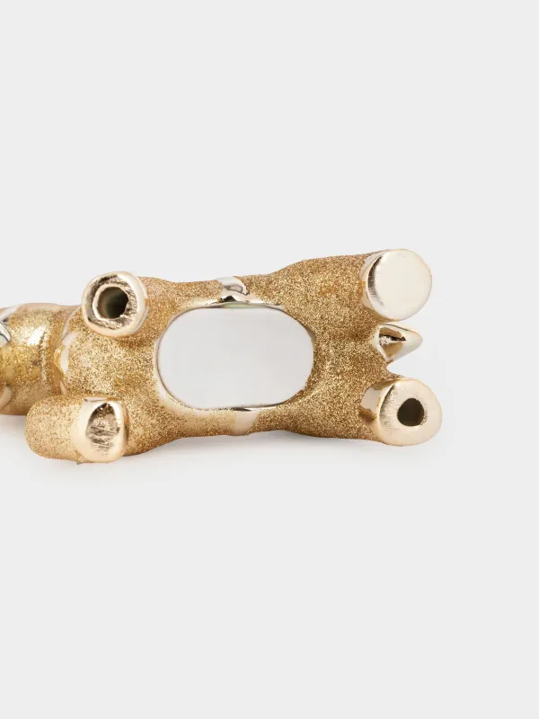 Копилка, 12 см, фарфор P, золотистая, Лошадка, Horse gold, image-5