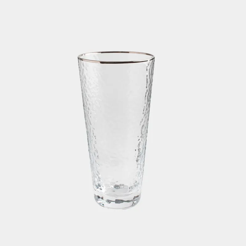 Стакан, 450 мл, с серебристым кантом, Ripply silver