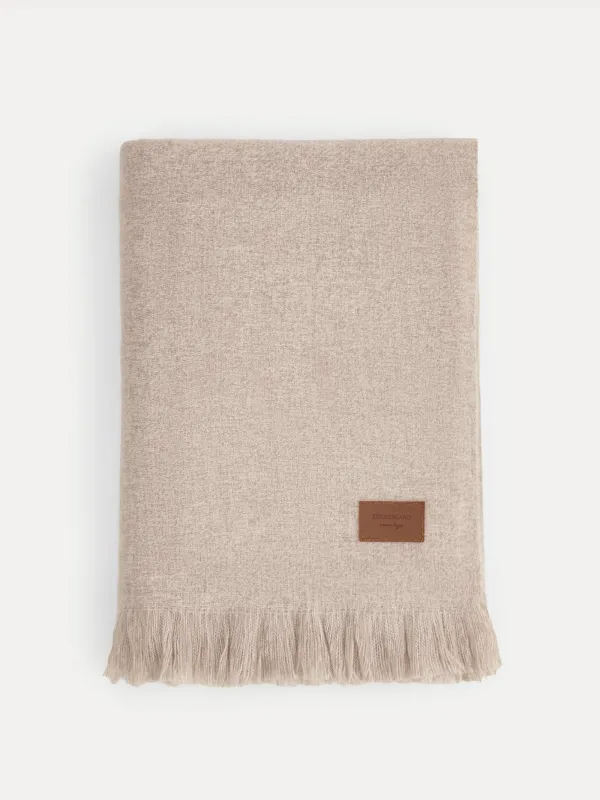 Плед, 130х170 см, с бахромой, полиэстер, светло-коричневый, Neutral, image-0