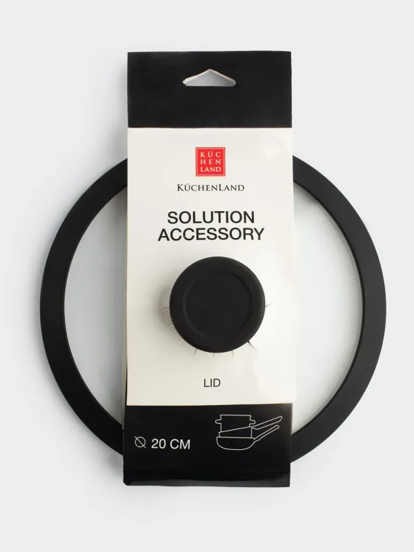 Крышка, 20 см, стекло Т/силикон, Solution accessory, image-3