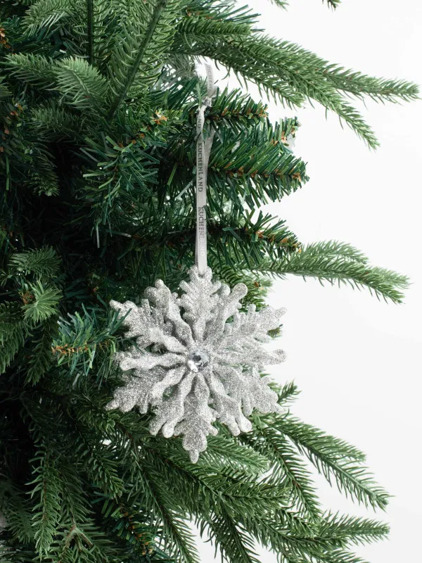 Игрушка елочная, 12 см, акрил, серебристая, Снежинка, Figure sparkle, image-3